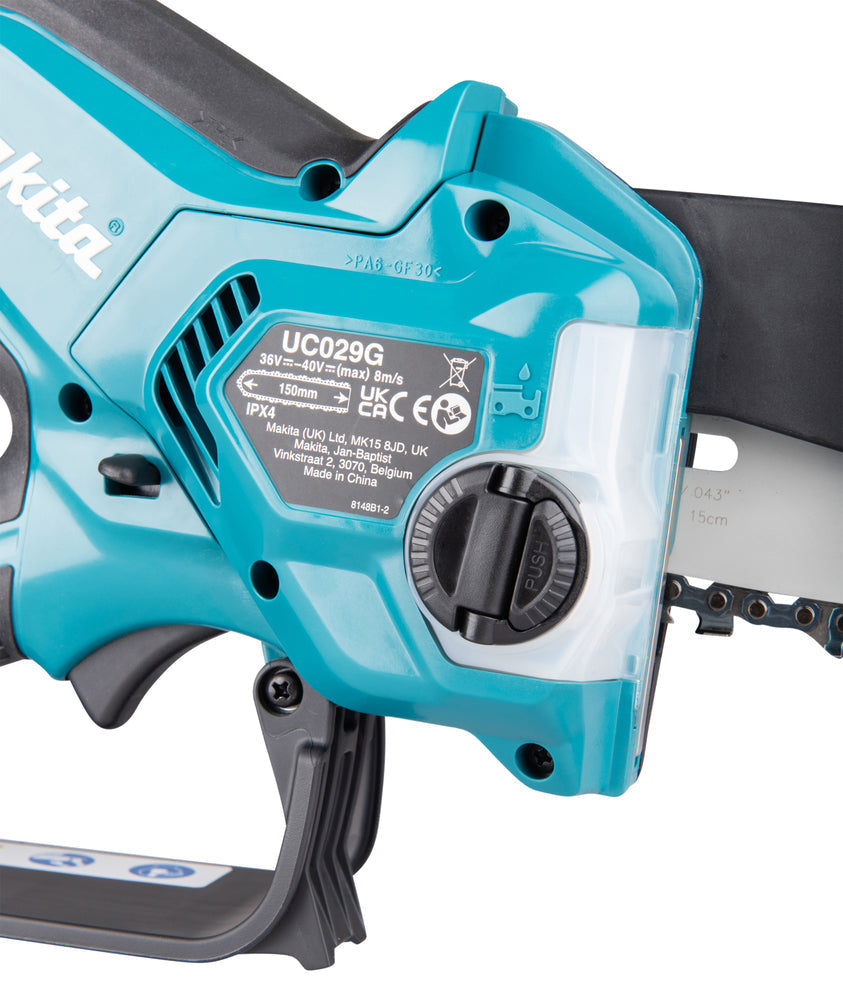 Makita UC029GZ 40V XGT Cordless Brushless Chainsaw – 6" Bar, Bare Unit (Tool Only)
