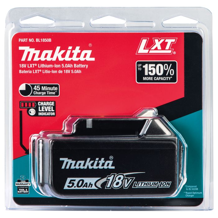 Makita BL1850B 18V 5.0Ah LXT Lithium-Ion Battery – Genuine 197280-8, Rapid Charging