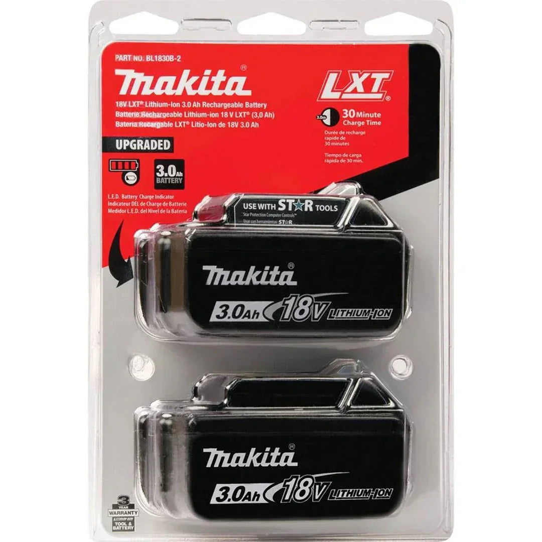 Makita BL1830B 18V LXT 3.0Ah Lithium-Ion Battery Pack (2pcs)