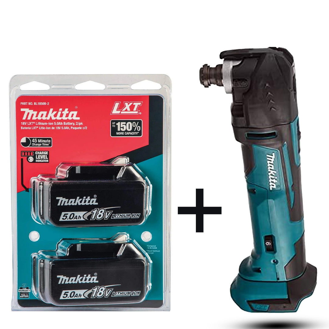 🔧 Makita DTM51Z 18V LXT Multi-Tool – ⚡ Tool-Free Blade Change + 🔋 2×5.0Ah Batteries